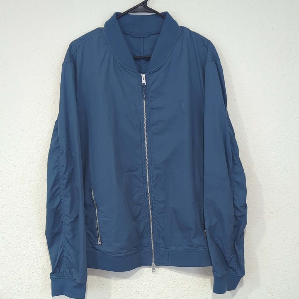Allsaints Mens XXL Slate Blue Lightweight Bomber Jacket